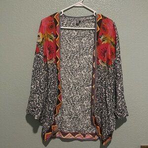 Anthropologie Floral/Animal Print Kimono